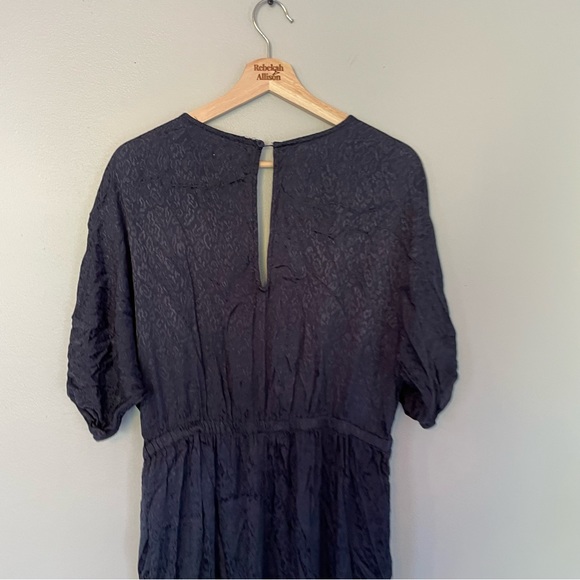 Anthropologie MAEVE Jacqueline Jacquard Jumpsuit in Navy SIZE MEDIUM - Picture 12 of 15